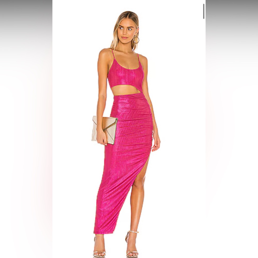 Revolve Miyah Cut Out Dress in Pink Metallic
SUPERDOWN
